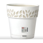 VASO "CLOE" 25CM BIANCO CON RISERVA ACQUA STEFANPLAST