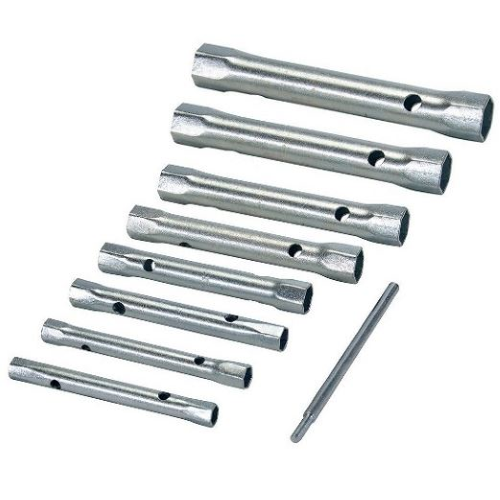 UTENSILVENETA. SET 8 PEZZI, CHIAVI A TUBO DOPPIE, 6X7-20X22 MM