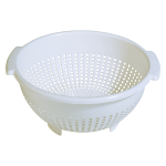 SCOLAPASTA DA CUCINA CON MANICI LATERALI COLAPASTA PER SCOLARE PASTA E VERDURA IN PLASTICA ALIMENTARE DIAMETRO 32 CM COLORE BIANCO 