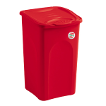 PORTABIANCHERIA STEFANPLAST LINEA PRIMAVERA CESTO DA BAGNO PORTA BUCATO PANNI SPORCHI SALVASPAZIO CON COPERCHIO COLORE ROSSO LT. 50 