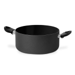 PENTOLA CASSERUOLA TEGAME ANTIADERENTE BASSA 'BLACK LINE' 2 MANICI VARIE MISURE