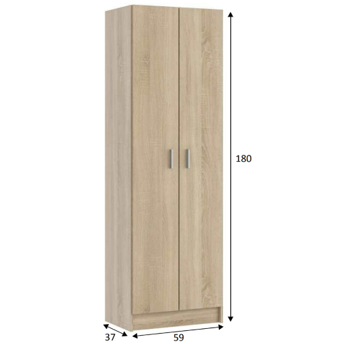 Prodotto: 96685 - ARMADIO MOBILE MULTIUSO DA ARREDO INTERNO 2 ANTE E 5  RIPIANI CM 59X37X180H COLORE ROVERE CANADIAN - ( - Armadi);